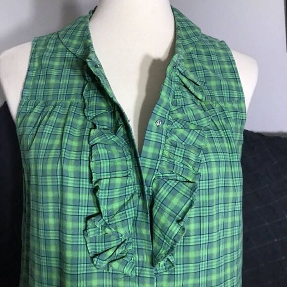 Lilis Closet Green Plaid Sleeveles Top Size M - Picture 5 of 8